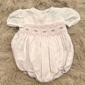 White Eyelet Baby Romper